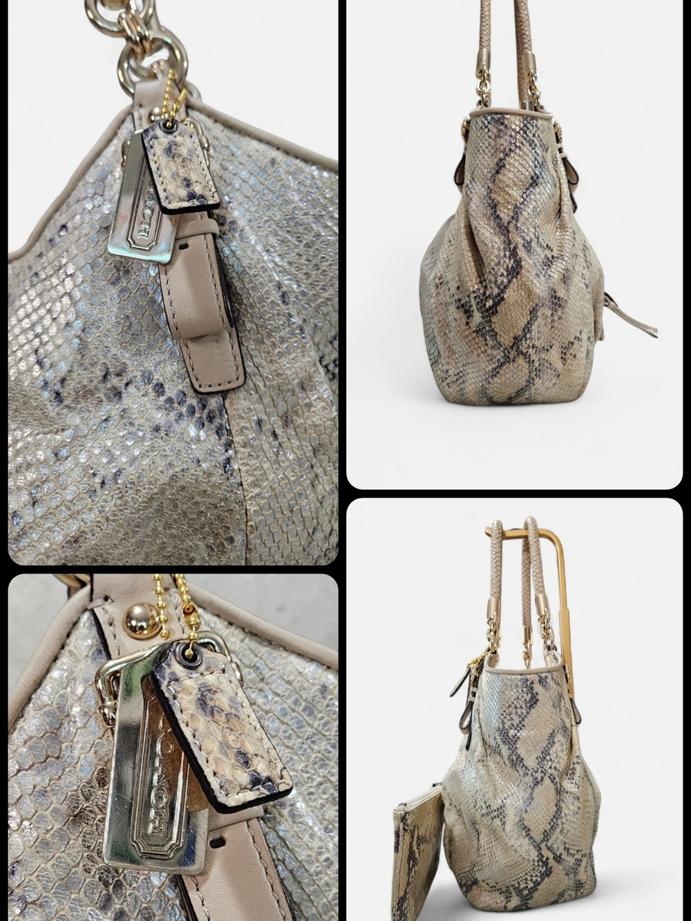 Coach 2011 Madison Python Embossed Hobo Bag w/matching Wristlet - Picture 6 of 16